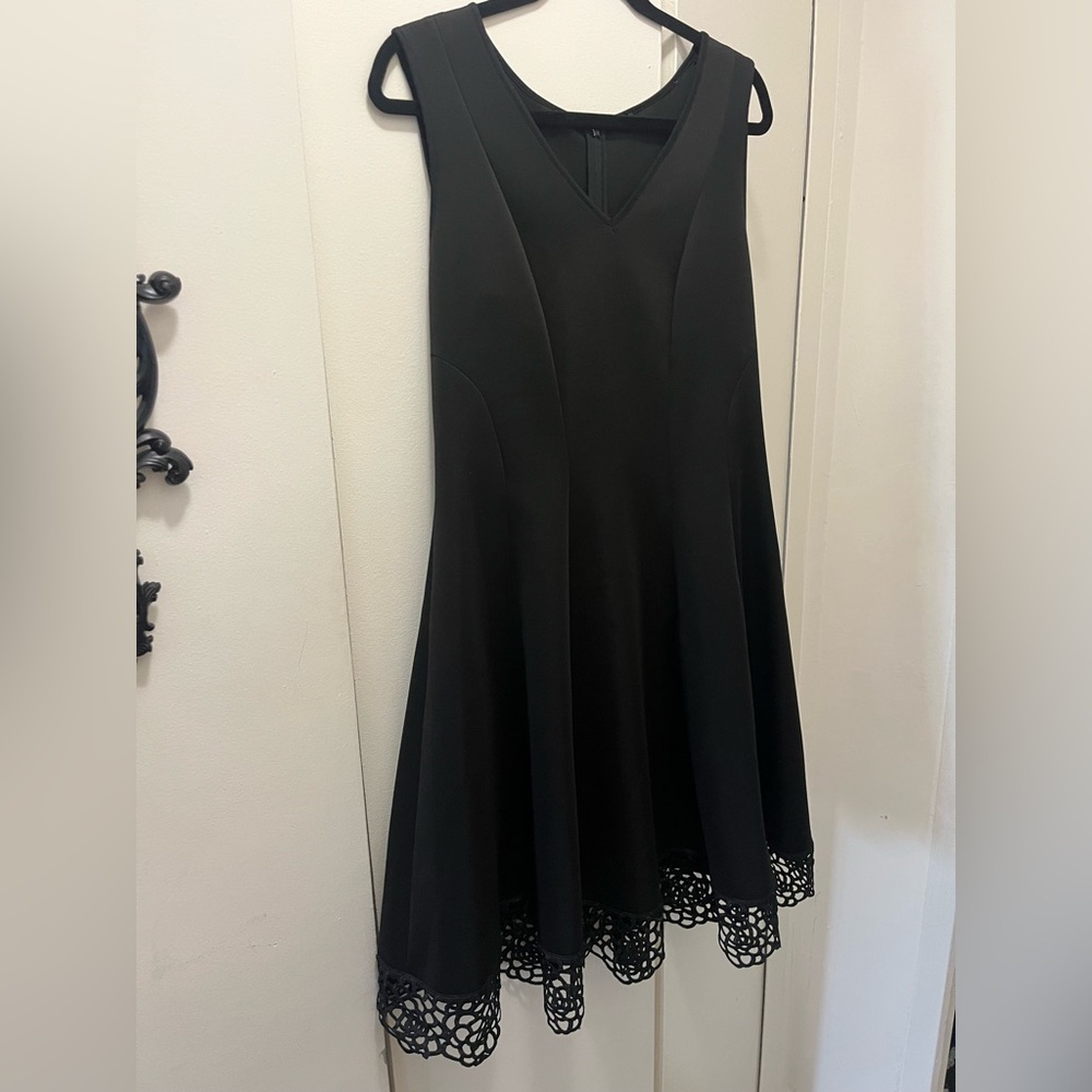 Fit & Flare Cocktail Dress with Rose Trim